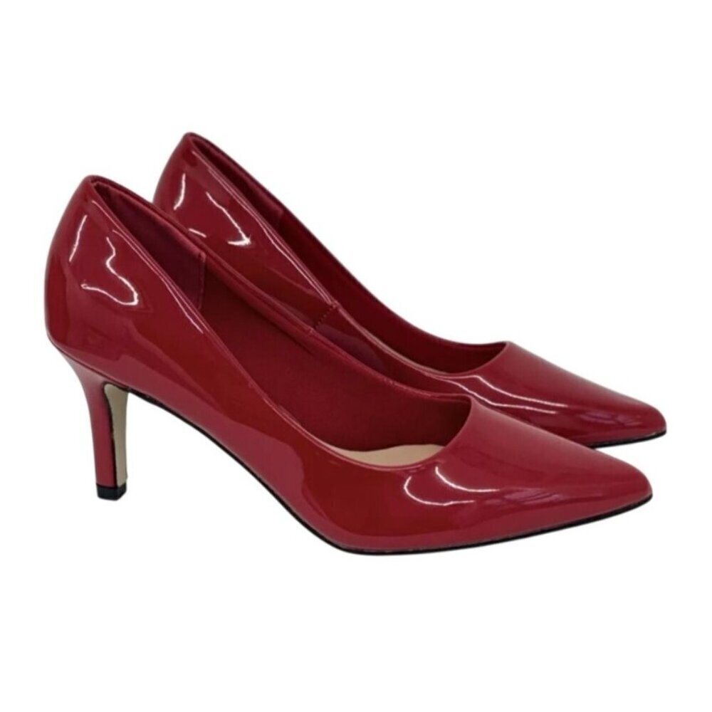 PIERRE DUMAS / Bloom-1 / Red / Patent / Leather/ Pointed-Toe / Heel Elegant